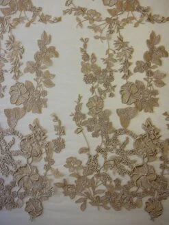 Champagne Embroidery Lace - Garbo -Elegance in Lace champagne embroidered lace garbo