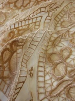Champagne Embroidered Lace - Nyla 19 Champagne Embroidered Lace - Nyla -Elegance in Lace champagne embroidered lace nyla close up