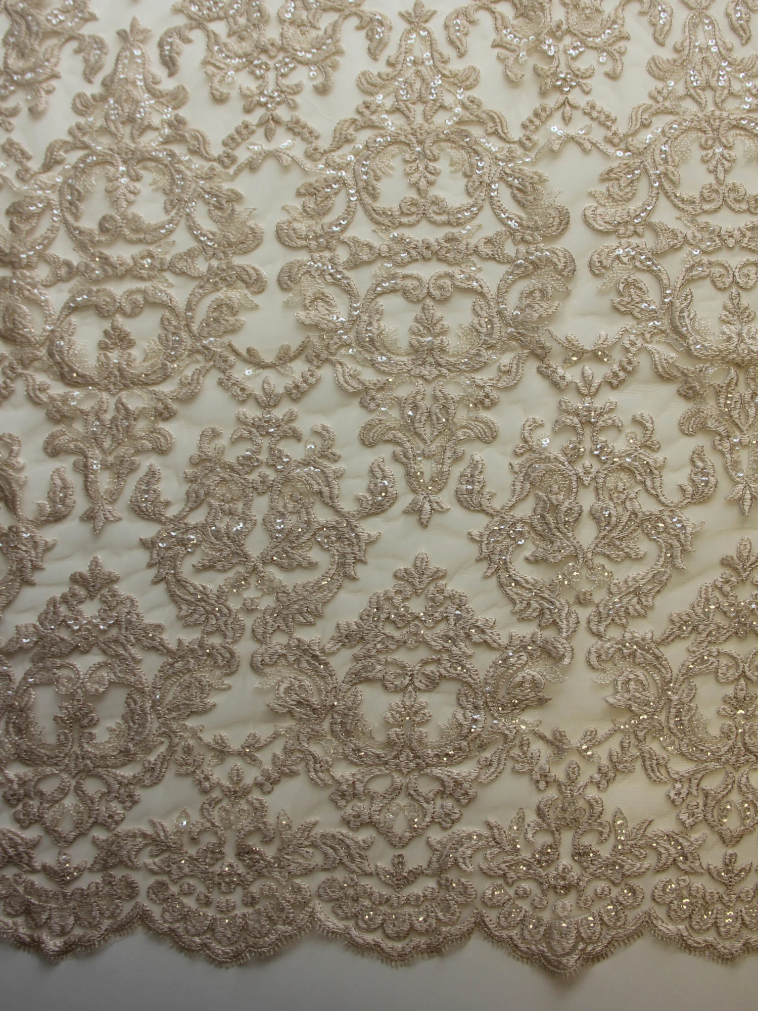 Champagne Sequinned Embroidery Lace - Albany 10 Champagne Sequinned Embroidery Lace - Albany - Image 8