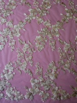 Champagne Embroidered Flower Lace - Aldira -Elegance in Lace champagne lace aldira