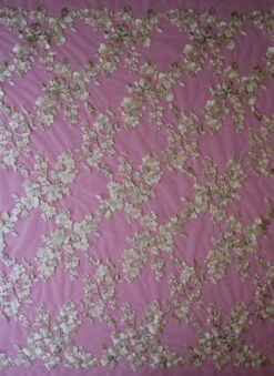 Champagne Embroidered Flower Lace - Aldira -Elegance in Lace champagne lace aldira ful width