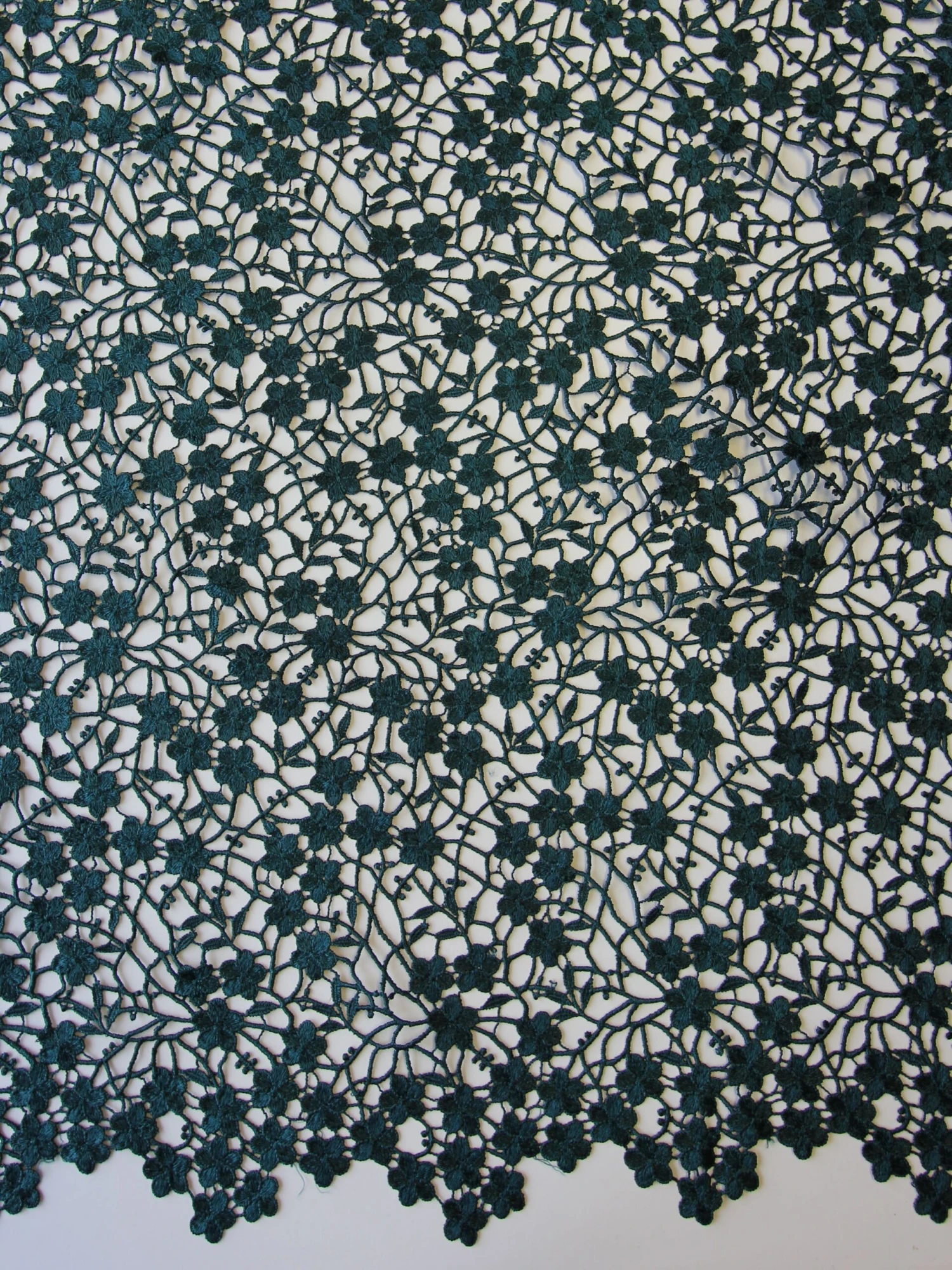 Dark Green Guipure Lace - Ebba 4 Dark Green Guipure Lace - Ebba - Image 2