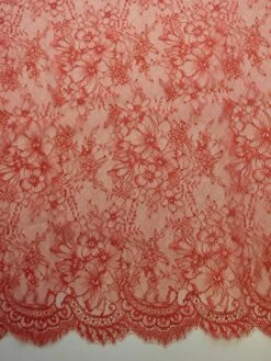 Deep Salmon Raschel Lace - Clio -Elegance in Lace deep salmon raschel lace clio