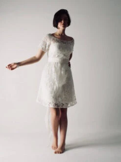 Ivory Corded Lace – Dawn -Elegance in Lace dress made using dawn lace 2