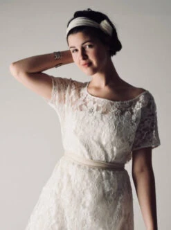 Ivory Corded Lace – Dawn -Elegance in Lace dress made using dawn lace