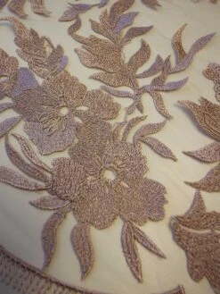 Dusky Pink Embroidery Lace - Gaynor -Elegance in Lace dusky pink lace gaynor close up