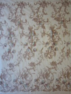 Dusky Pink Embroidered Lace - Keegan -Elegance in Lace dusky pink lace keegan full width