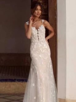 Ivory Beaded 3D Lace - Erwin -Elegance in Lace grogeous dress made using erwin lace