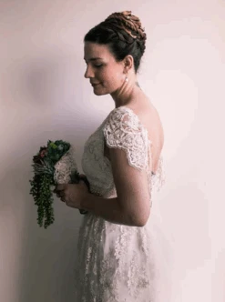 Ivory Corded & Beaded Lace - Madeleine -Elegance in Lace iris madeleine side view