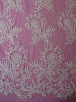 Ivory Beaded Lace - Cara -Elegance in Lace ivory beaded embroidered lace cara