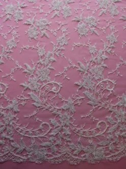 White Beaded Chantilly Lace - Annalisa -Elegance in Lace ivory beaded lace annalisa