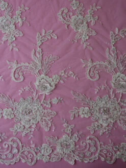 Ivory Corded Lace - Harmony -Elegance in Lace ivory beaded lace harmony