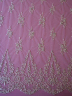 Ivory Beaded Lace - Lauren -Elegance in Lace ivory beaded lace lauren 2