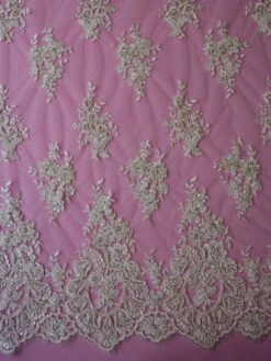 Ivory Corded & Beaded Lace - Madeleine -Elegance in Lace ivory beaded lace madeleine