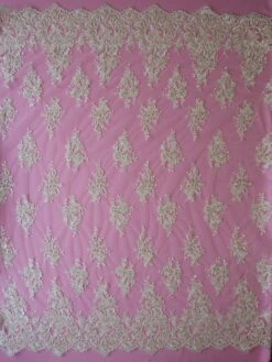 Ivory Corded & Beaded Lace - Madeleine -Elegance in Lace ivory beaded lace madeleine full width