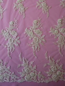 Ivory Beaded Lace - Nicole -Elegance in Lace ivory beaded lace nicole