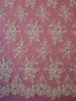 Ivory Beaded And Corded Lace - Chelsea -Elegance in Lace ivory corded and beaded lace chelsea