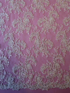 Ivory Beaded Lace - Anoushka -Elegance in Lace ivory corded and sequinned lace anoushka