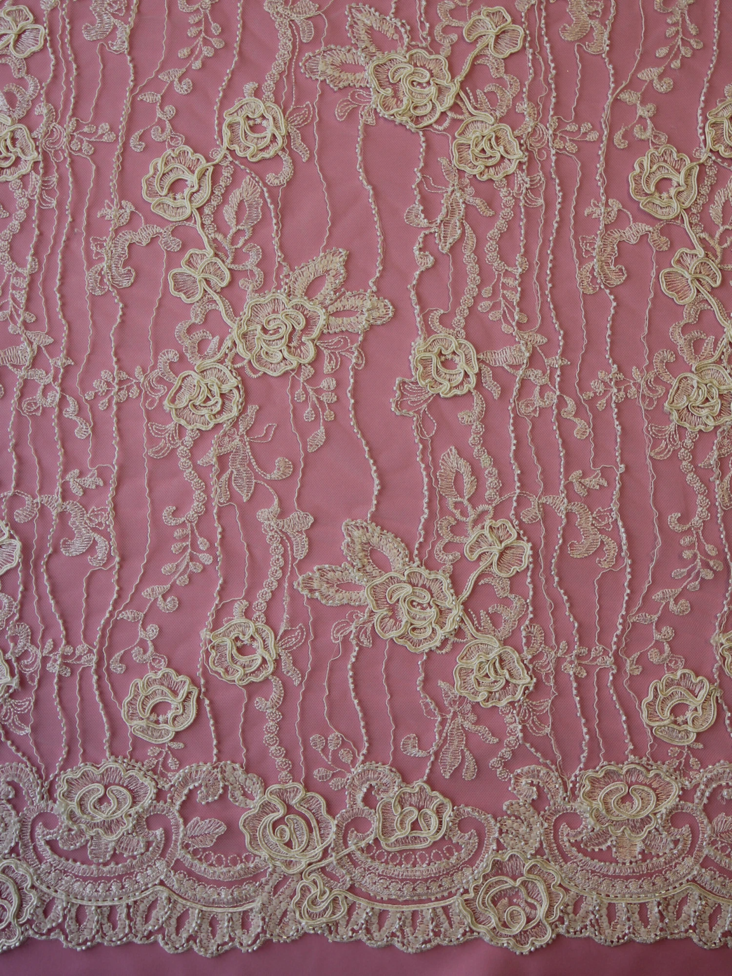 Ivory Corded And Beaded Lace – Rochelle 8 Ivory Corded And Beaded Lace – Rochelle - Image 6