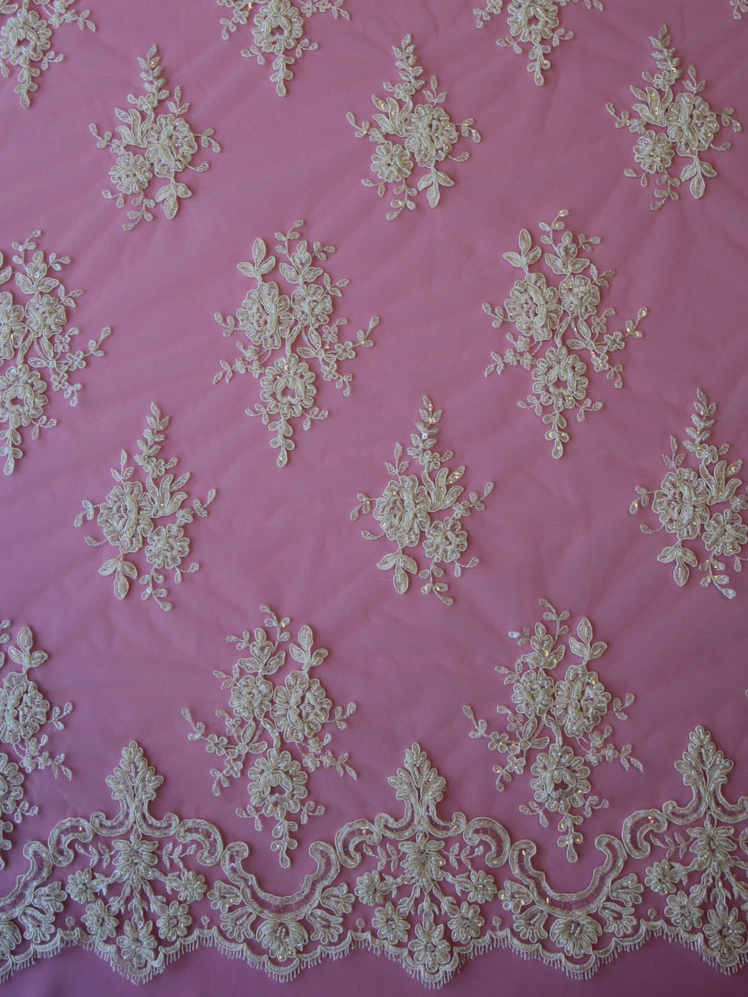 Ivory Beaded Lace - Sophia 5 Ivory Beaded Lace - Sophia - Image 3