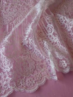 Ivory Embroidered Lace - Colette -Elegance in Lace ivory embroidered lace collette close up
