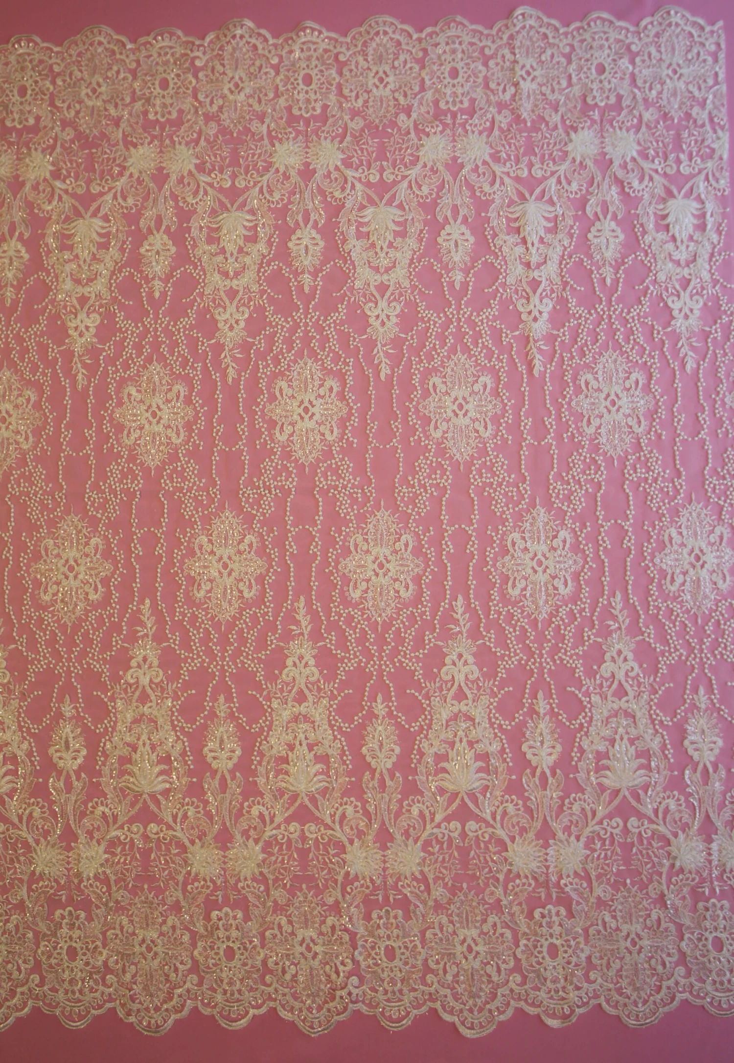 Ivory Sequinned Embroidered Lace - Fifi 4 Ivory Sequinned Embroidered Lace - Fifi - Image 2