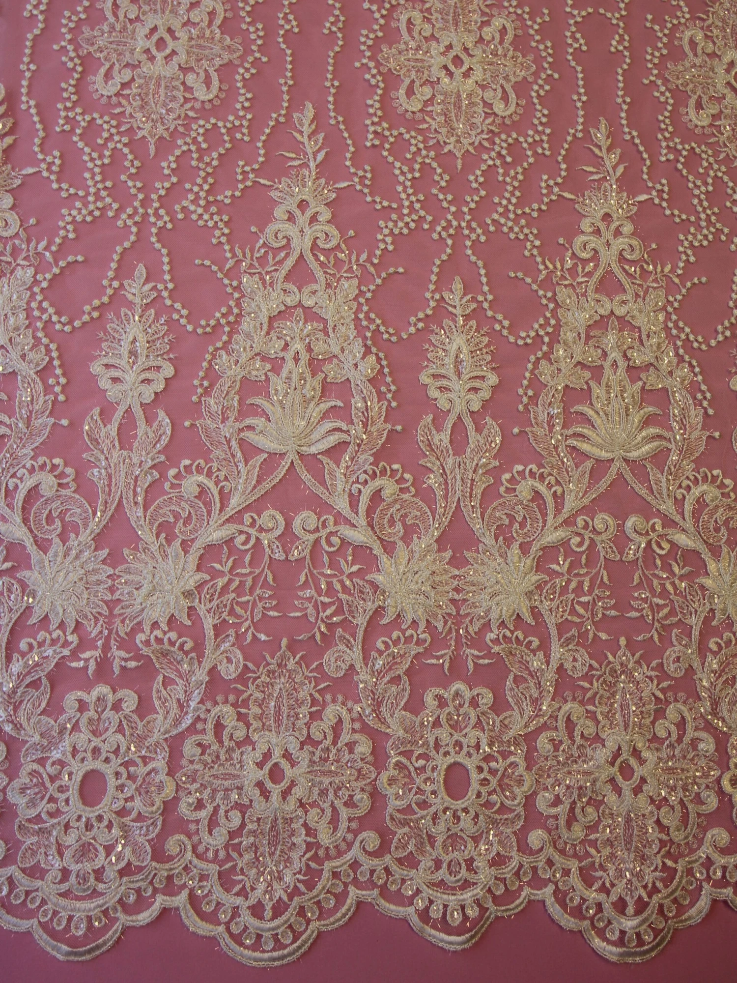 Ivory Sequinned Embroidered Lace - Fifi 7 Ivory Sequinned Embroidered Lace - Fifi - Image 5