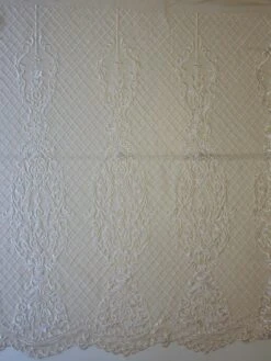 Champagne Embroidered Lace - Victory -Elegance in Lace ivory embroidery on nude tulle victory full width