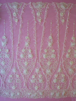 Ivory Beaded Lace - Faye -Elegance in Lace ivory feather lace faye full width