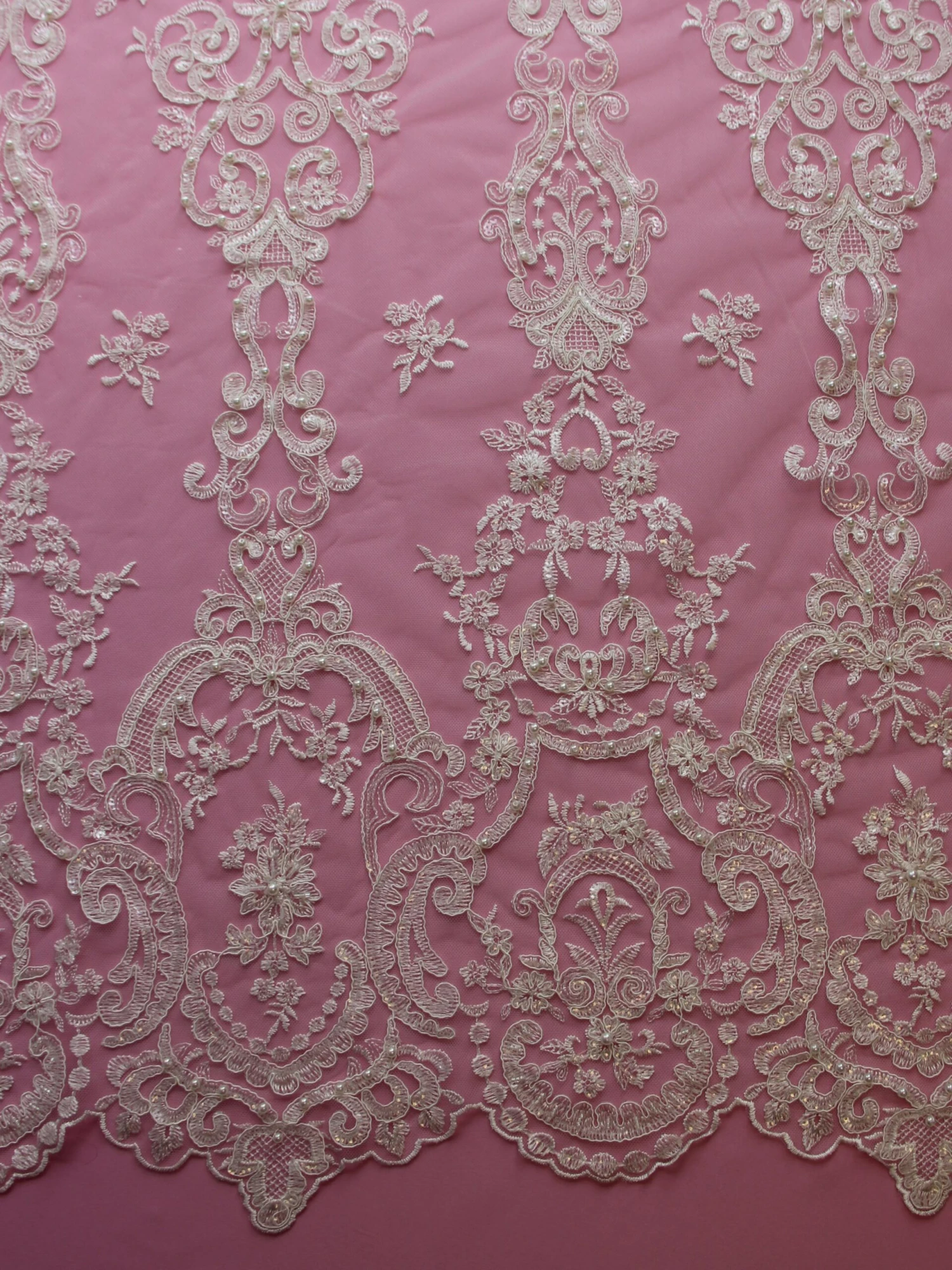 Ivory Beaded Lace - Bella 6 Ivory Beaded Lace - Bella - Image 4