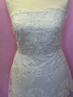 Ivory Embroidered Lace - Ruby -Elegance in Lace ivory lace ruby on mannequin