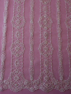 Ivory Sequinned Lace - Amber -Elegance in Lace ivory sequinned lace amber