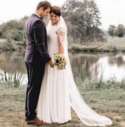 Ivory Guipure Lace - Courtney -Elegance in Lace ivory wedding dress using floral guipure lace 3