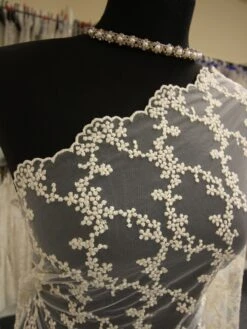 Champagne French Embroidered Lace - Larissa -Elegance in Lace ivorybridallace larissa