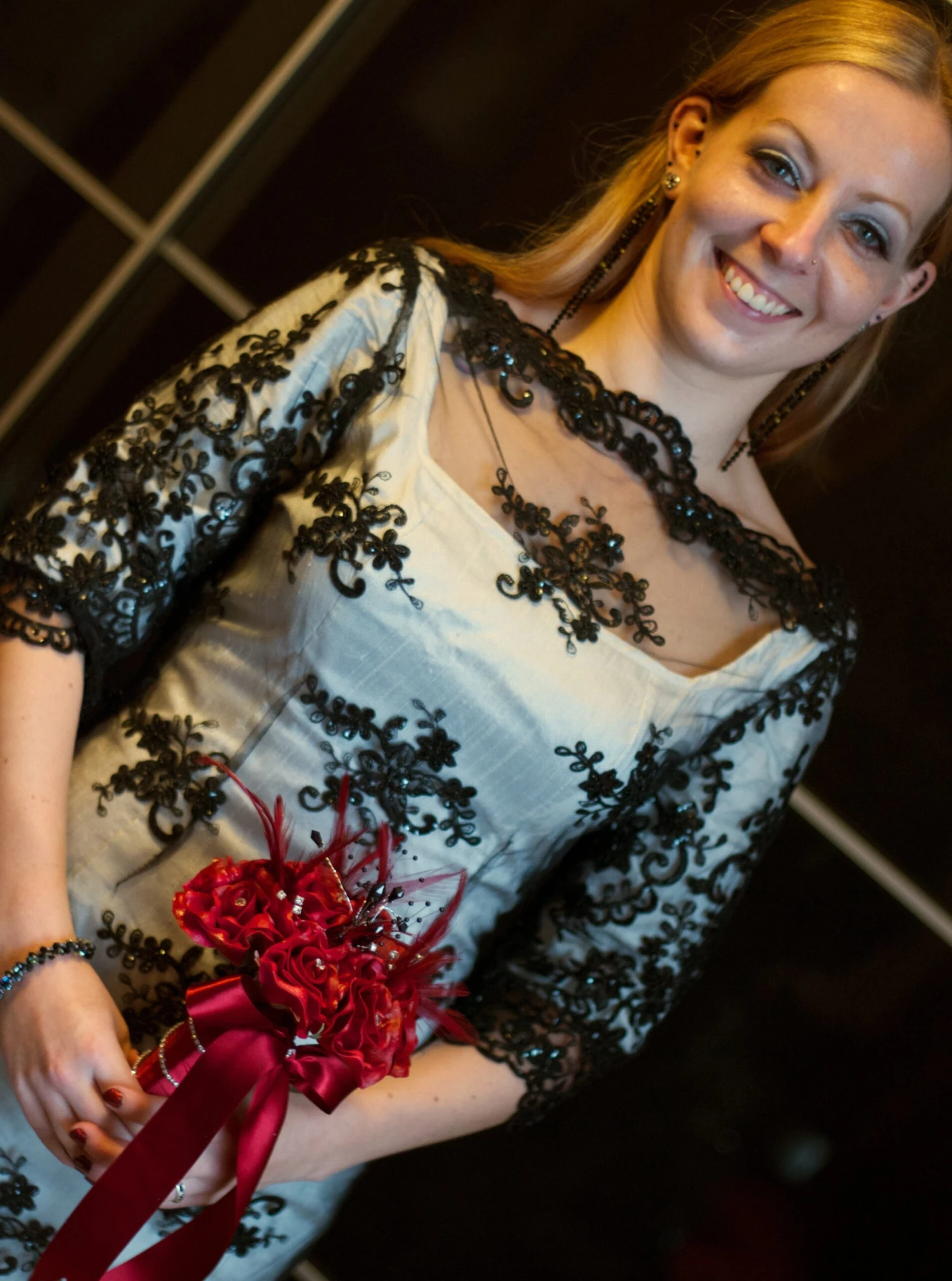 Black Beaded And Corded Lace - Alexandra 4 Black Beaded And Corded Lace - Alexandra - Image 2