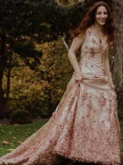 Antique Rose Beaded Lace - Drew -Elegance in Lace lorna in drew antique rose lace dress2