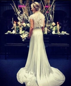 Ivory Beaded Lace - Bella 38 Ivory Beaded Lace - Bella -Elegance in Lace lovely bridal separates lace top with ivory beaded 4