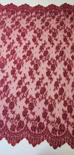 Maroon Beaded Lace - Jacintha -Elegance in Lace maroon beaded lace jacintha full width