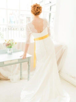 Ivory Guipure Lace – Isabella -Elegance in Lace mlws saffron sunrise back isabella