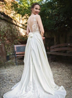 Ivory Embroidered Lace - Caroline -Elegance in Lace nia in caroline lace dress3