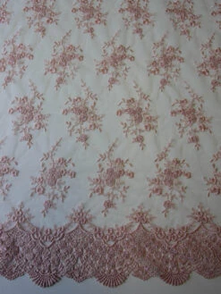 Peach Embroidered Lace - Kirsty -Elegance in Lace peach lace kirsty