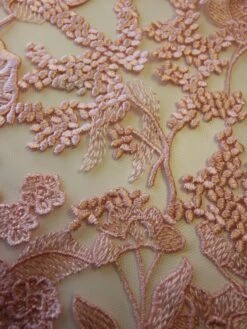 Pink Embroidery Lace - Garbo -Elegance in Lace pink embroidered lace garbo close up