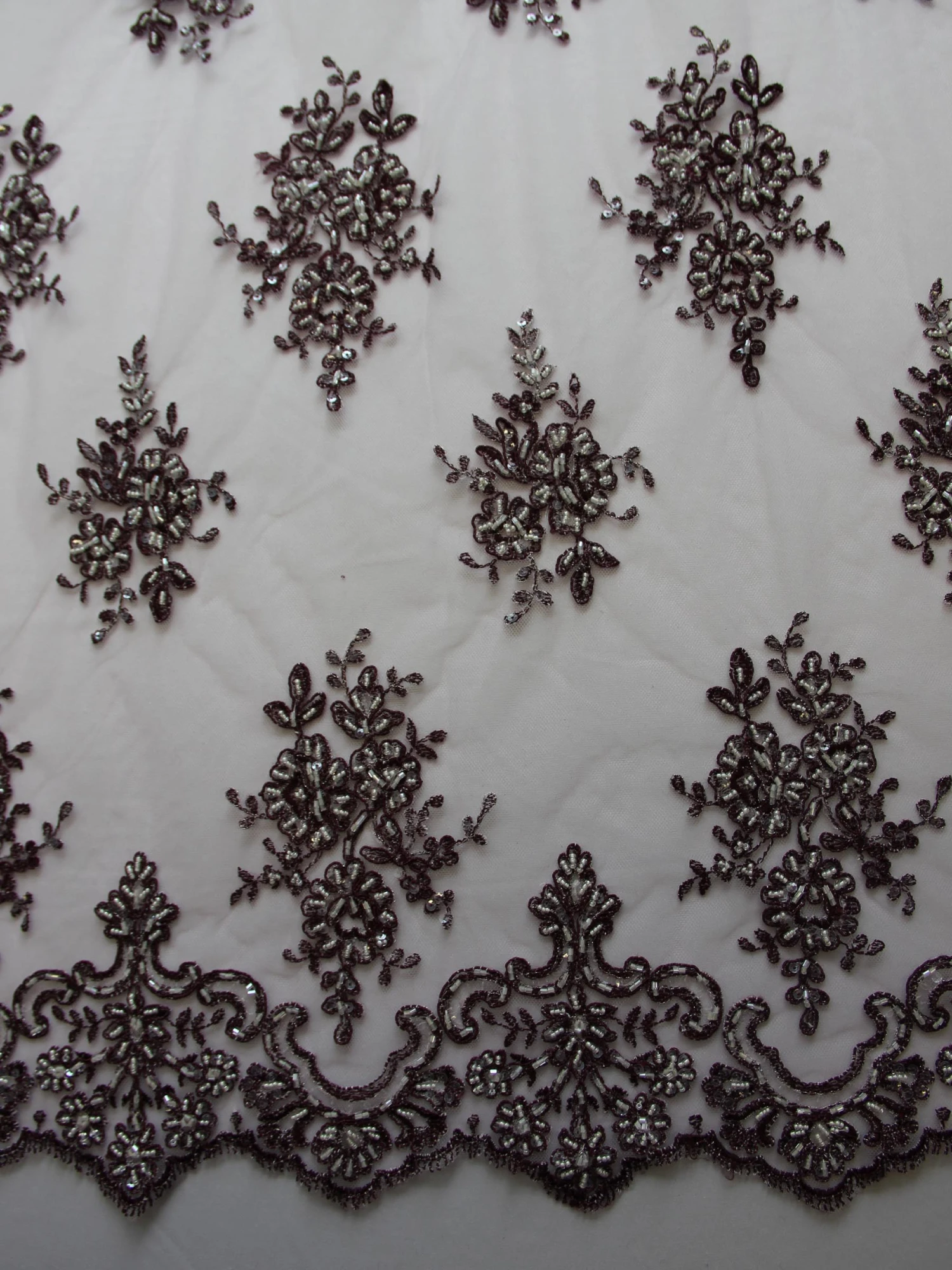 Plum Beaded Lace - Sophia 3 Plum Beaded Lace - Sophia