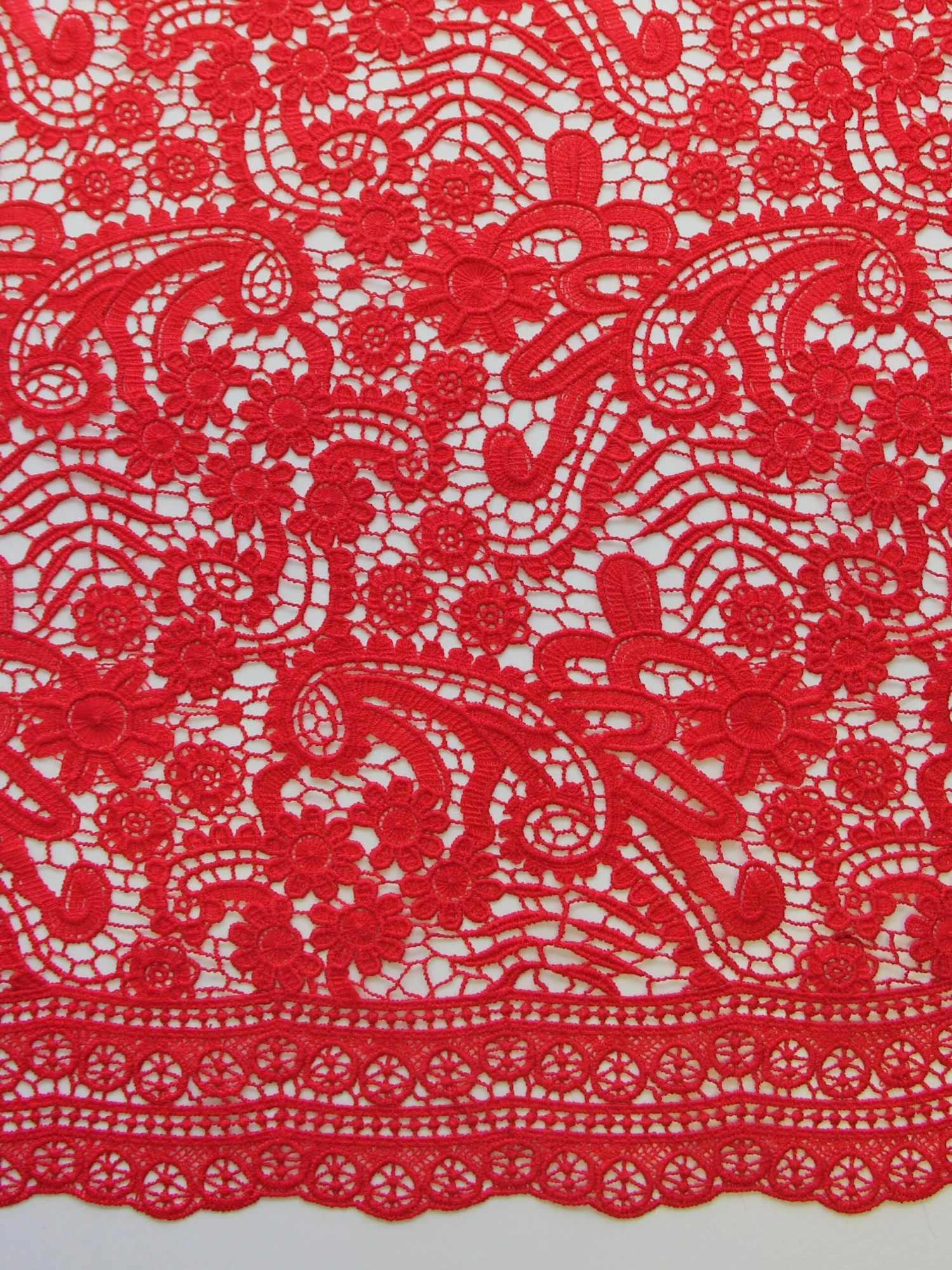 Red Guipure Lace - Finola 4 Red Guipure Lace - Finola - Image 2