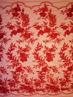 Red Embroidery Lace - Gaynor -Elegance in Lace red lace gaynor full width