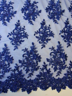 Royal Blue Beaded Lace - Kady -Elegance in Lace royal beaded lace kady