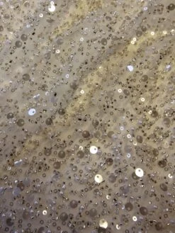 Ivory Sequinned & Beaded Tulle - Sensilla -Elegance in Lace sequinned tulle sensilla