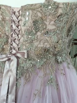 Blush Beaded Lace - Renata -Elegance in Lace the creation process of the bodice using blush 3