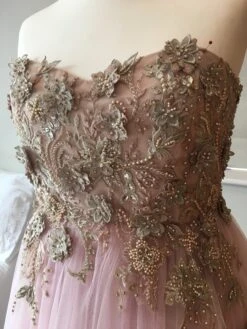 Blush Beaded Lace - Renata -Elegance in Lace the creation process of the bodice using blush 4
