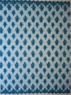 Aqua Corded Lace - Janis -Elegance in Lace turquoise corded lace janis full width